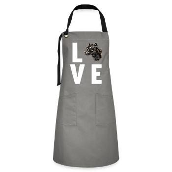 Clouded Leopard Nebelparder - Artisan Apron - grey/black - Front - Zoe (177cm)