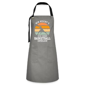 Basketball Tshirt B-Ball Dunking Rebound Player - Artisan Apron - grey/black - Front - Zoe (177cm)