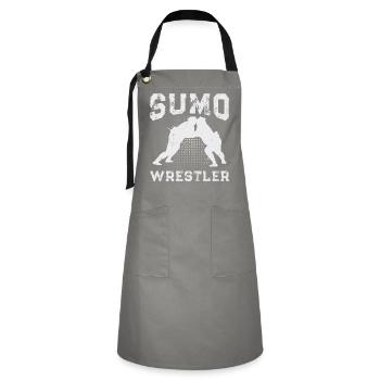 Combattant de sumo Lutteur de sumo Lutte de sumo - Tablier contrasté - gris/noir - Devant - Zoe (177cm)