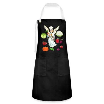 himmlisch Kochkunst Gastgeber Kochen Köche Koch - Kontrastschürze - Schwarz/Weiß - Vorne - Zoe (177cm)