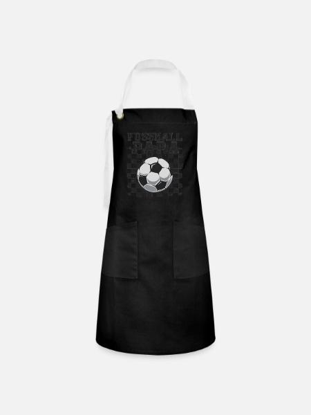 Fussball Papa - Kontrastschürze - Schwarz/Weiß