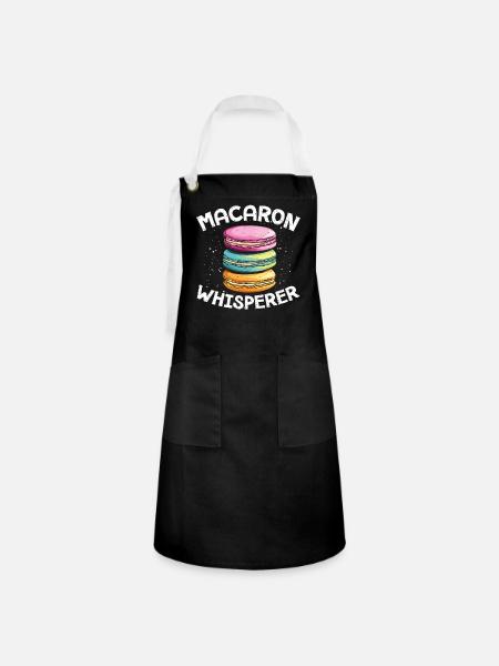 Macaron Bäcker Konditor Macaron-Liebhaber - Kontrastschürze - Schwarz/Weiß