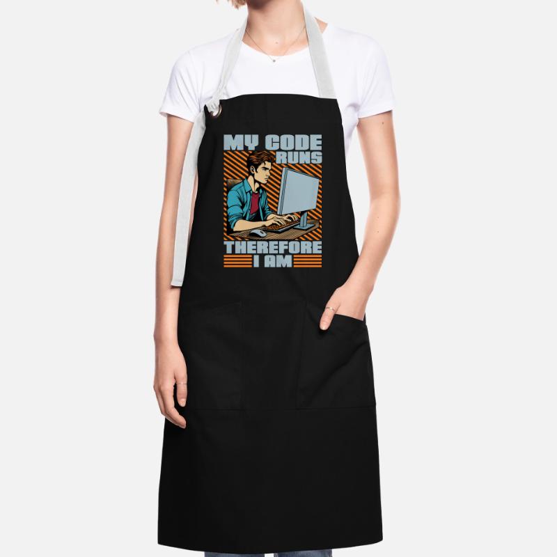 Coder My Code Runs Therefore I Am Web Developer Kontrastschürze