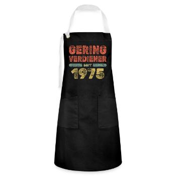 Geringverdiener 1975 - Kontrastschürze - Schwarz/Weiß - Vorne - Zoe (177cm)