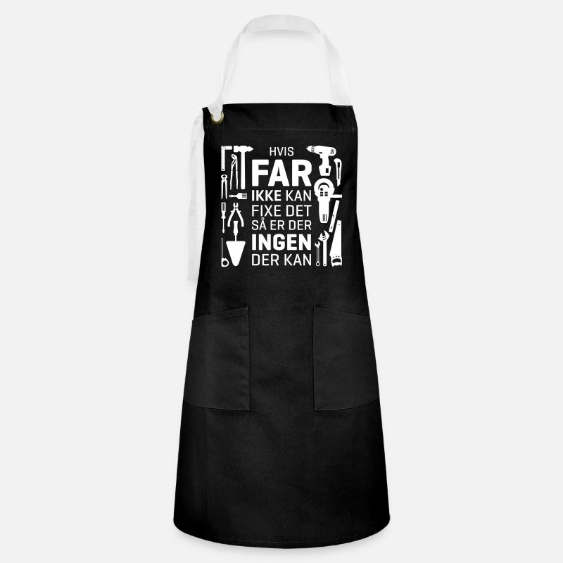 Fars Dag - Kontrastforklæde - sort/hvid