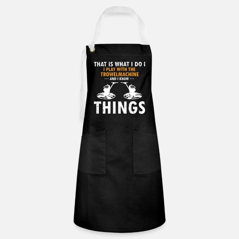 Conception de constructeur de béton pour les travailleurs de la construction et le chantier de construction - Tablier contrasté - noir/blanc