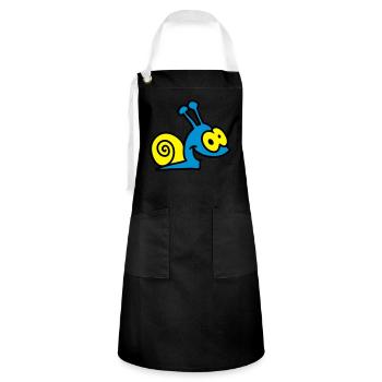 funny snail - 3 - Artisan Apron - black/white - Front - Zoe (177cm)