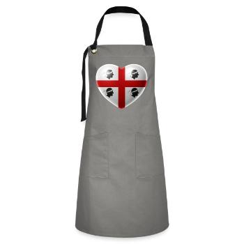 Heart (Sardinia / Sardegna) - Artisan Apron - grey/black - Front - Zoe (177cm)