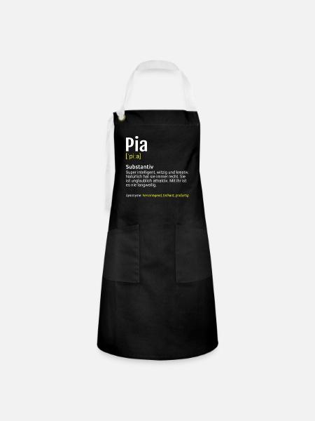 Pia Name Definition - Kontrastschürze - Schwarz/Weiß