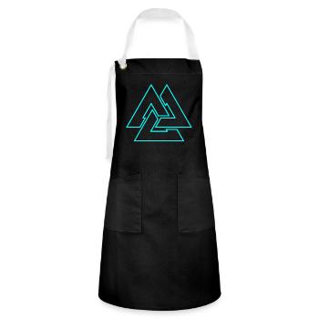 Odins Valknut - Kontrastschürze - Schwarz/Weiß - Vorne - Zoe (177cm)