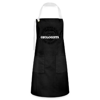 Never take Schist Geologist for Granite - Artisan Apron - black/white - Front - Zoe (177cm)