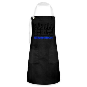 bierflasche stammtisch - Kontrastschürze - Schwarz/Weiß - Vorne - Zoe (177cm)