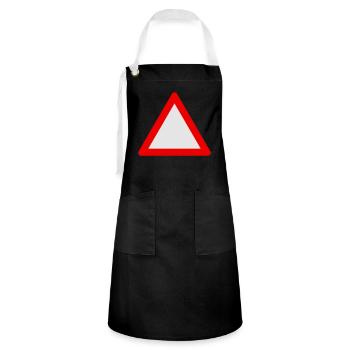 Blank Warning Triangle - Artisan Apron - black/white - Front - Zoe (177cm)