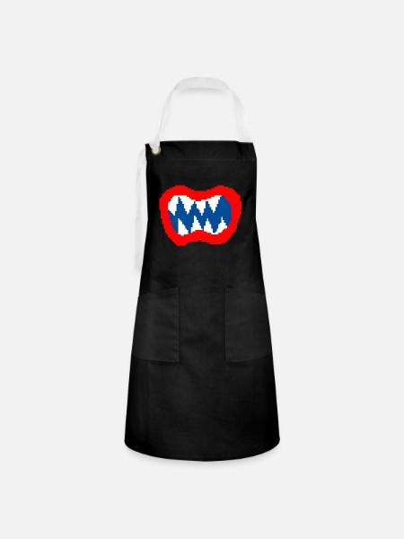 Bowser jr Pixel - Kontrastschürze - Schwarz/Weiß
