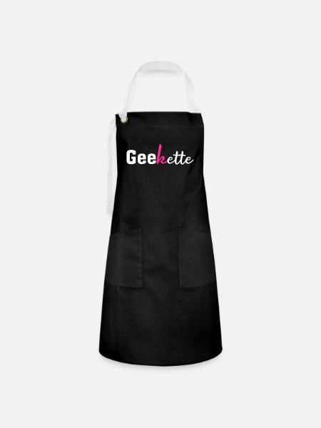 Geekette (Geek) - Kontrastschürze - Schwarz/Weiß