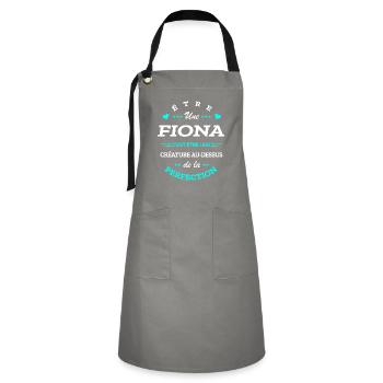 FIONA PARFAITE - NOM FIONA - Tablier contrasté - gris/noir - Devant - Zoe (177cm)