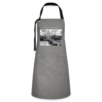 LUXURY - ITALIA - Kontrastschürze - Grau/Schwarz - Vorne - Zoe (177cm)