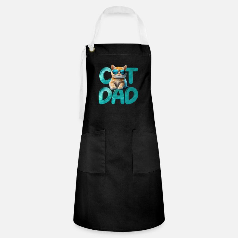 Papa chat - Tablier contrasté - noir/blanc
