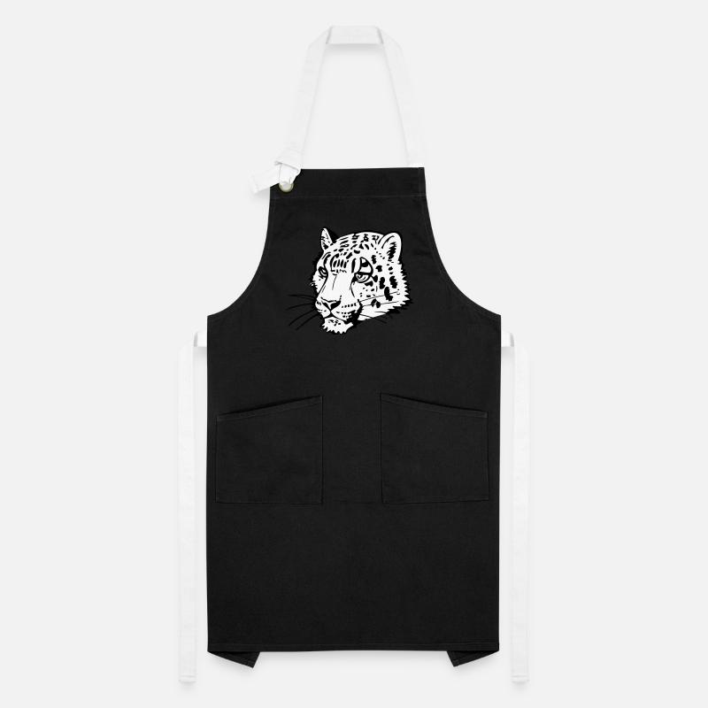 Snow leopard in comic handle Artisan Apron