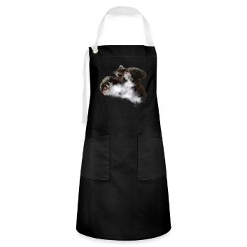 Cocaine Jump Bear - Artisan Apron - black/white - Front - Zoe (177cm)
