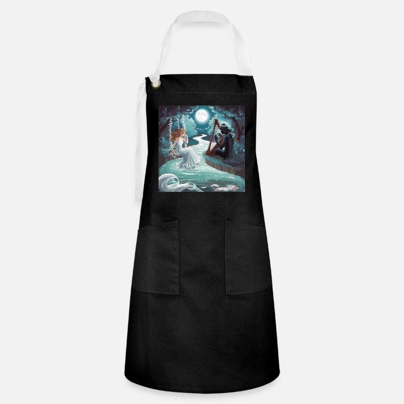 Moonlight Melody - Artisan Apron - black/white