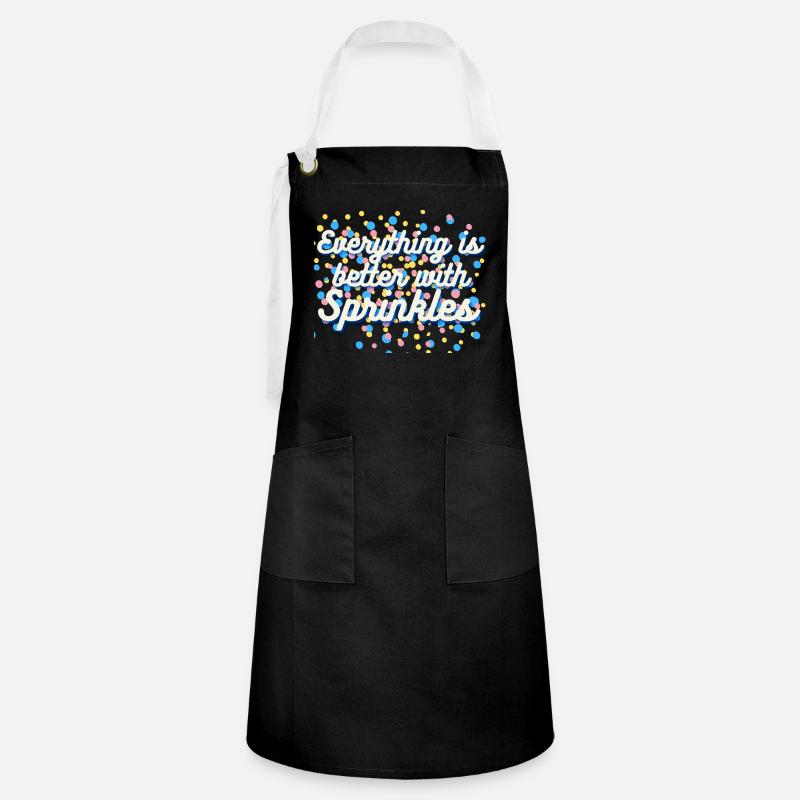 everything is better with sprinkles - blue - Artisan Apron - black/white