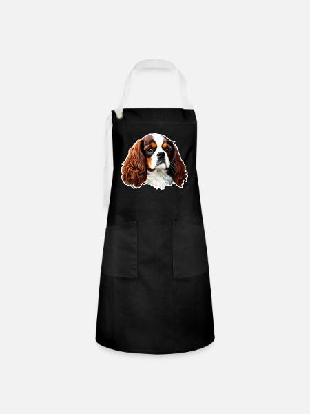 Cavalier King Charles Spaniel - Kontrastschürze - Schwarz/Weiß