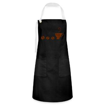 Kaffee - Kontrastschürze - Schwarz/Weiß - Vorne - Zoe (177cm)