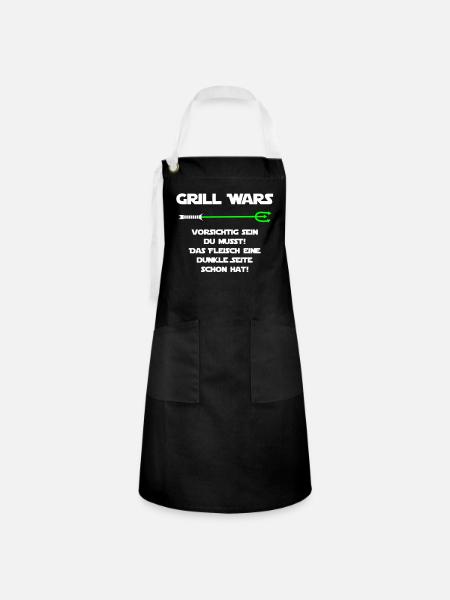 Grill Wars - Kontrastschürze - Schwarz/Weiß