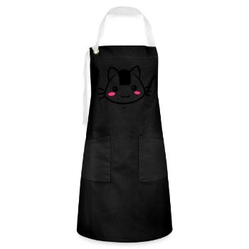 Onigiricat - chat onigiri - Kontrastschürze - Schwarz/Weiß - Vorne - Zoe (177cm)