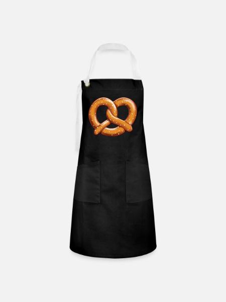 Brezel - Kontrastschürze - Schwarz/Weiß
