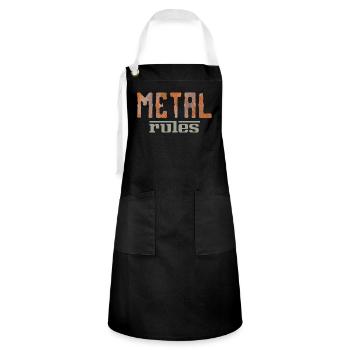 metal rules - Kontrastschürze - Schwarz/Weiß - Vorne - Zoe (177cm)