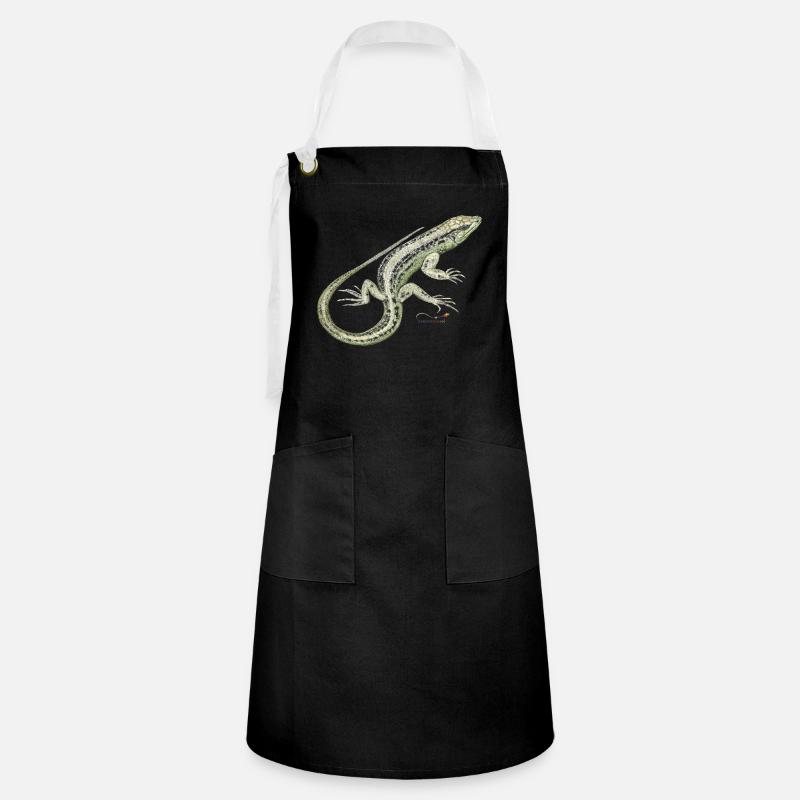 Sand lizard - Artisan Apron - black/white