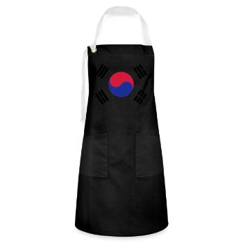 South Korea Flag - Artisan Apron - black/white - Front - Zoe (177cm)