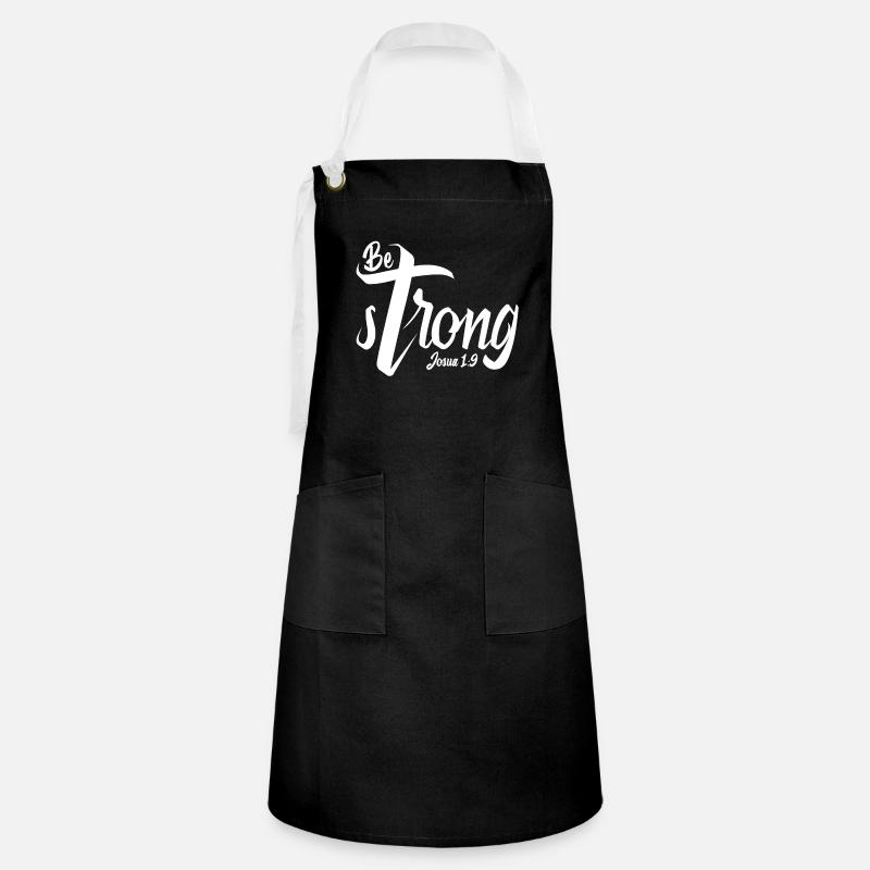 Be Strong - Artisan Apron - black/white
