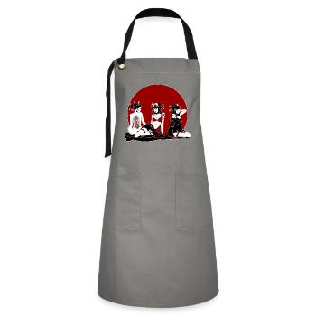 Geisha Gang - Artisan Apron - grey/black - Front - Zoe (177cm)