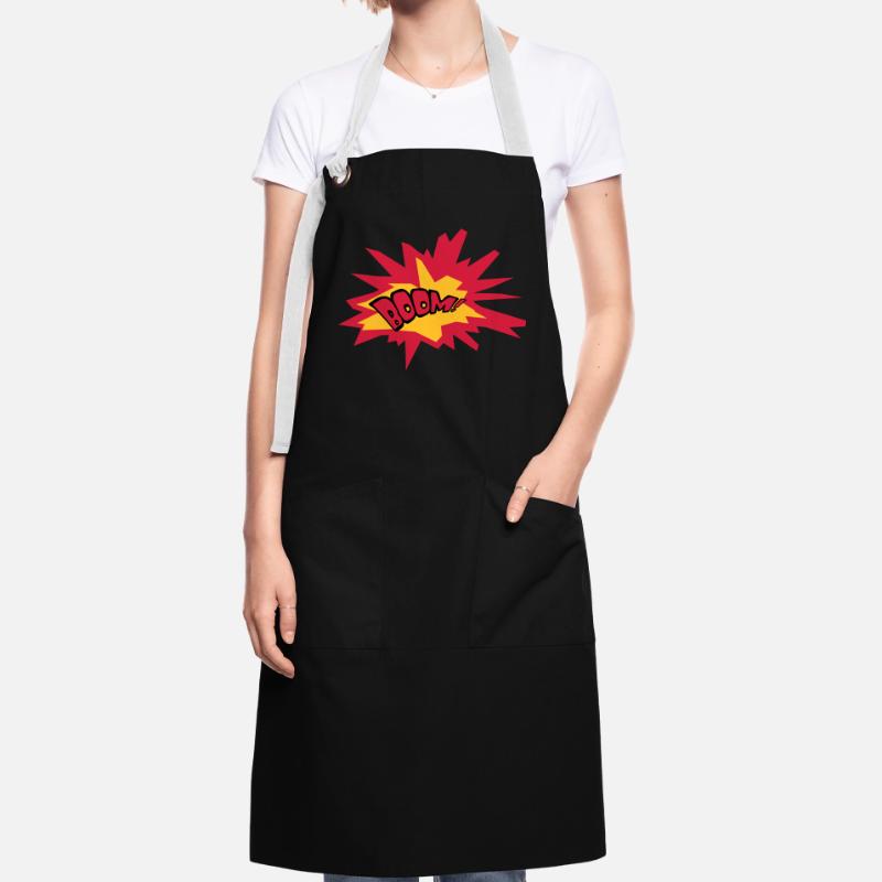 boom text fire flame hot tnt dynamite explode Artisan Apron