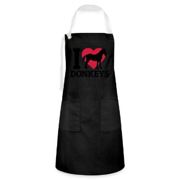 I love donkeys - Tablier contrasté - noir/blanc - Devant - Zoe (177cm)