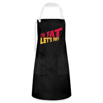 im fat lets party - Kontrastschürze - Schwarz/Weiß - Vorne - Zoe (177cm)