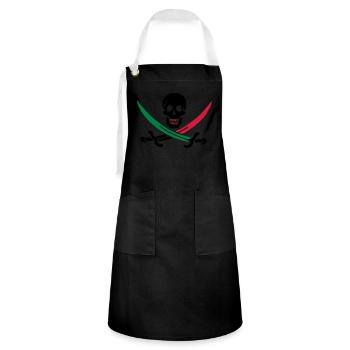 Skull with colorful sabers - Artisan Apron - black/white - Front - Zoe (177cm)