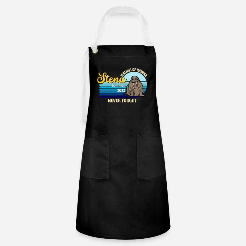 Hamina walrus Stena Summer 2022 never forget - Artisan Apron - black/white