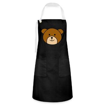 Cute bear - Kontrastschürze - Schwarz/Weiß - Vorne - Zoe (177cm)