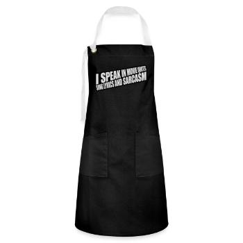 speak lyrics and sarcasm - Artisan Apron - black/white - Front - Zoe (177cm)
