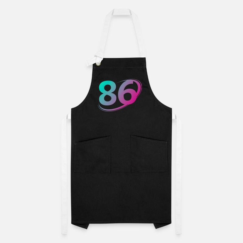 Numéro 86 multicolore Tablier contrasté