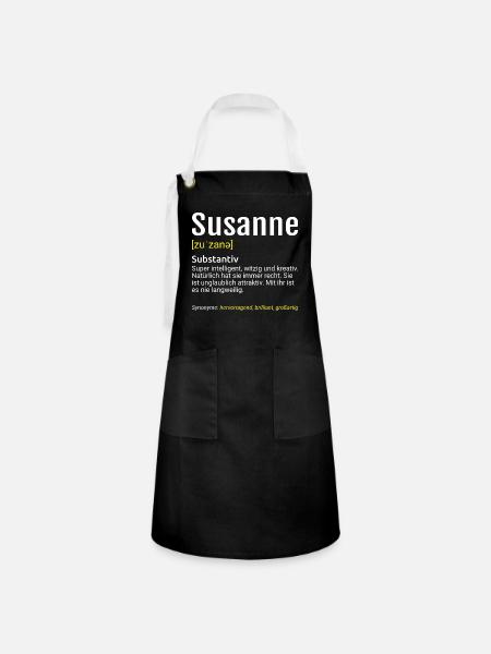 Susanne Name Definition - Kontrastschürze - Schwarz/Weiß