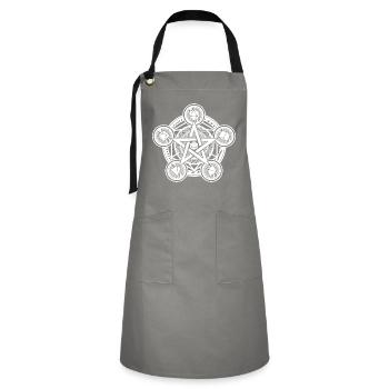 D20 Pentagram RPG Spiel - Kontrastschürze - Grau/Schwarz - Vorne - Zoe (177cm)