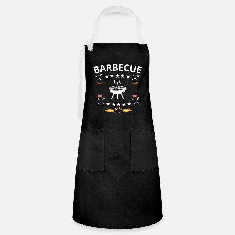 BARBECUE - Artisan Apron - black/white
