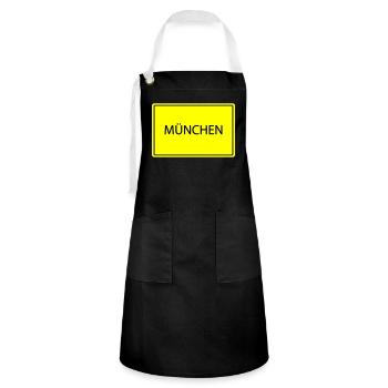 ortsschild münchen - Kontrastschürze - Schwarz/Weiß - Vorne - Zoe (177cm)