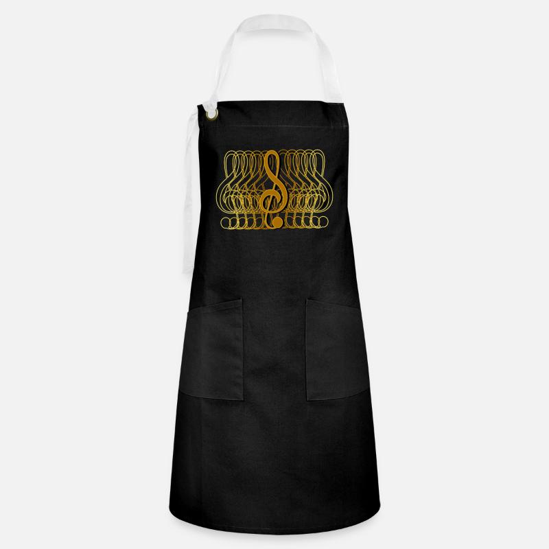 Clef cool gradient, fade, gradient - Artisan Apron - black/white