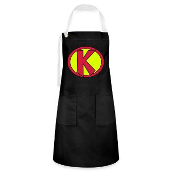 Super, Superheld, Superheldin, Hero, K - Kontrastschürze - Schwarz/Weiß - Vorne - Zoe (177cm)
